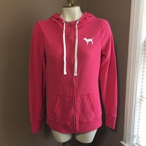 Victoria’s Secret Pink Zip Front Hoodie Small